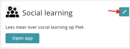 De knop Bewerken op de overzichtspagina van een applicatie