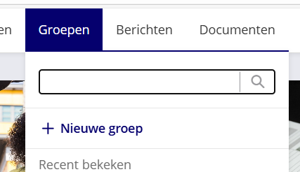 Knop Nieuwe groep in het Groepen-menu