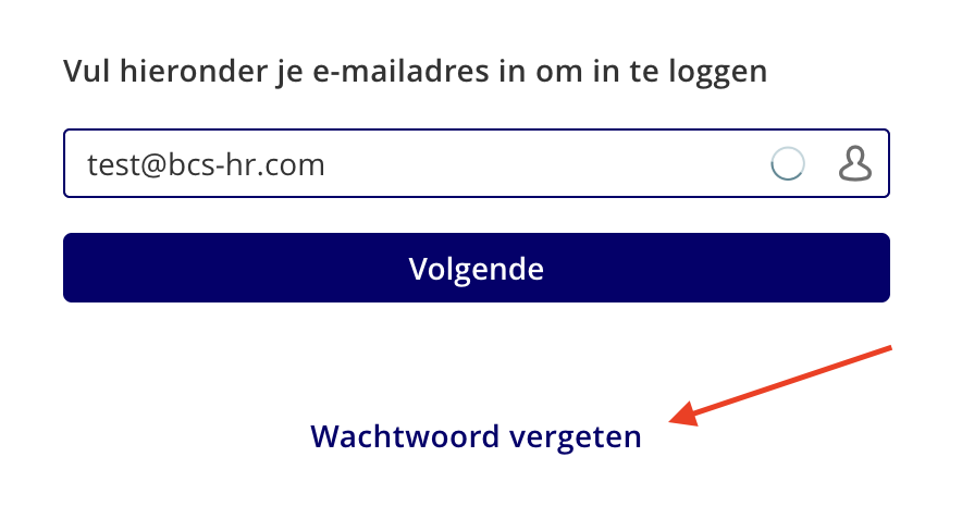 Inlogscherm met de optie 'Wachtwoord vergeten'