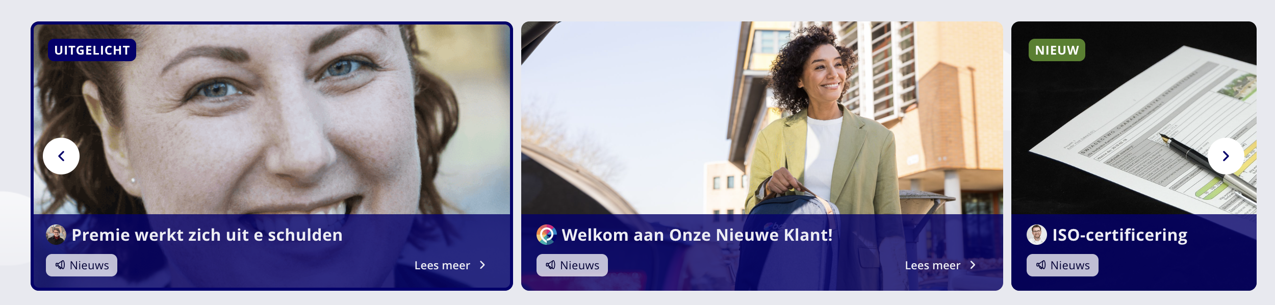 The important news overview showing the featured message.