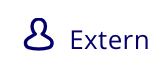 Icoon dat aangeeft dat een gebruiker extern is.